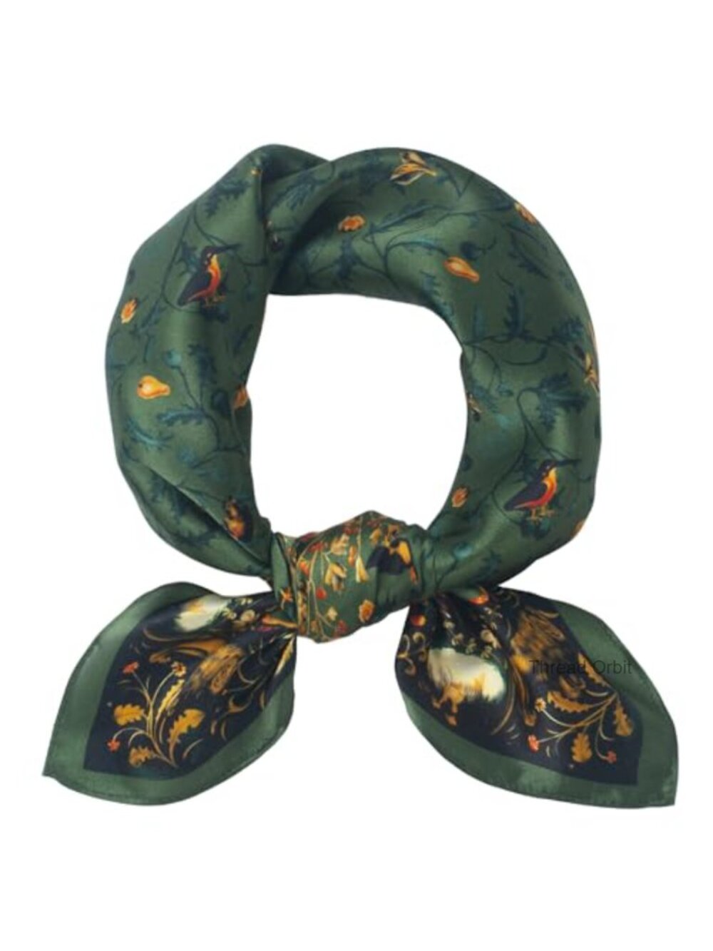 100% Mulberry Silk Scarf Women 25.6" Square Floral Neckerchief Gift Boxed